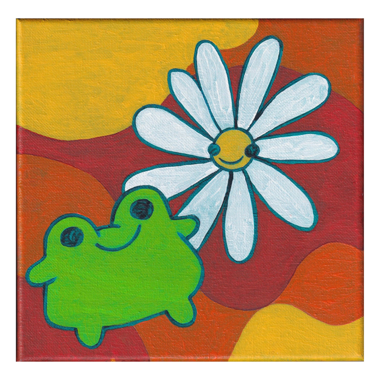 frog and flower