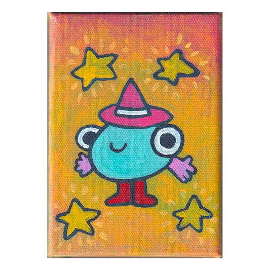 happy lil guy with his new hat