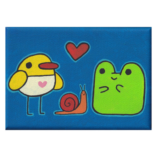 baby & soup frog see a snail