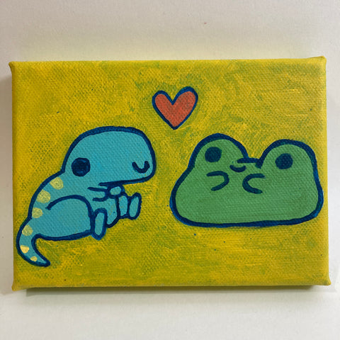 baby dino and soup frog