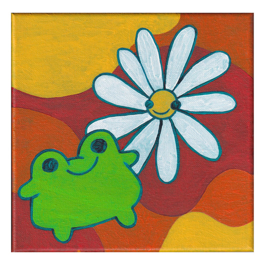 frog and flower