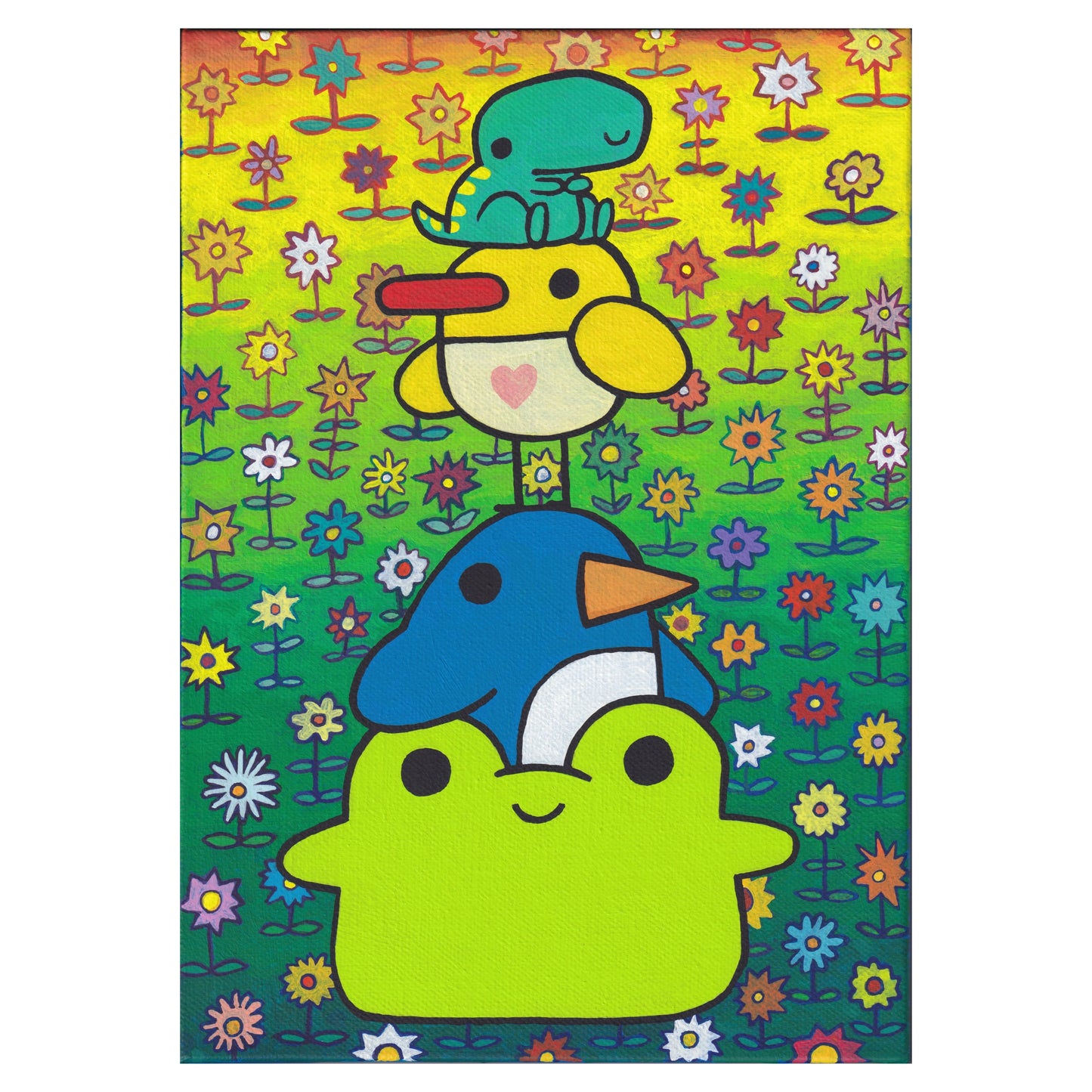 friend stack in the flower meadow